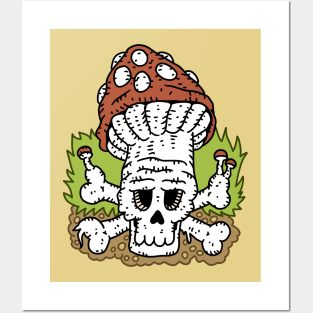 poison mushroom skull. Posters and Art